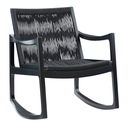 Jeno Woven Rocking Chair Black