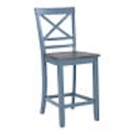 Farmhouse 2-Pack Counter Stool with X-Back Set