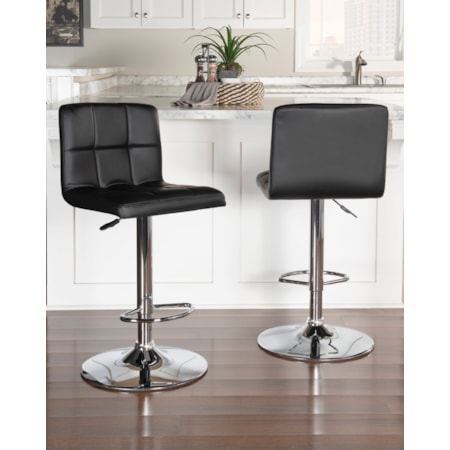 Black Quilted Bar Stool