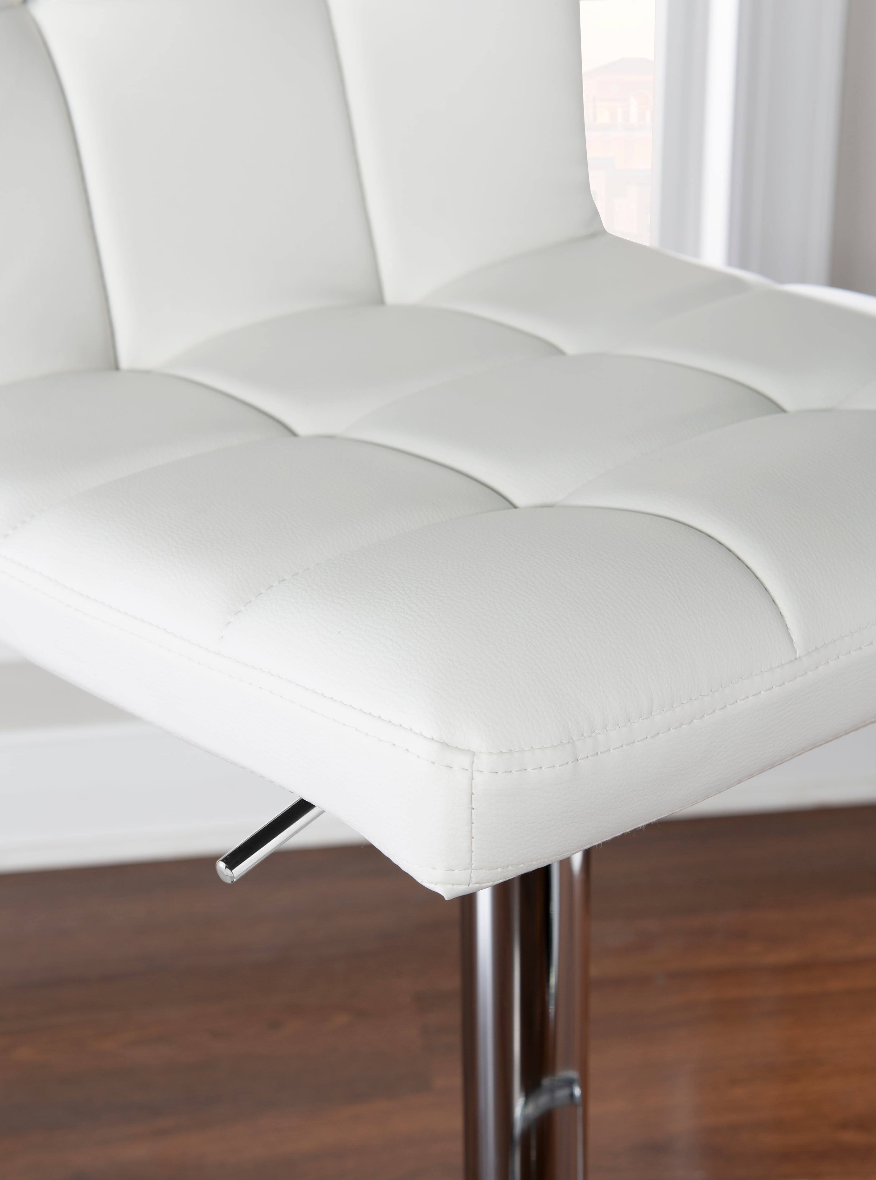 White Quilted Bar Stool