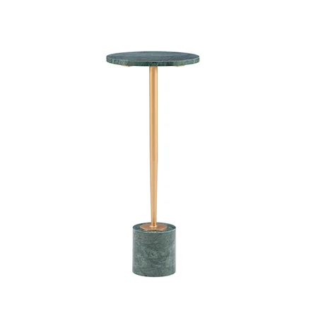 Contemporary Justine Drink Table Gold With Green Marble