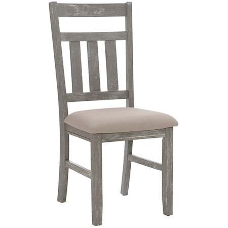 Rustic Upholstered Dining Side Chair