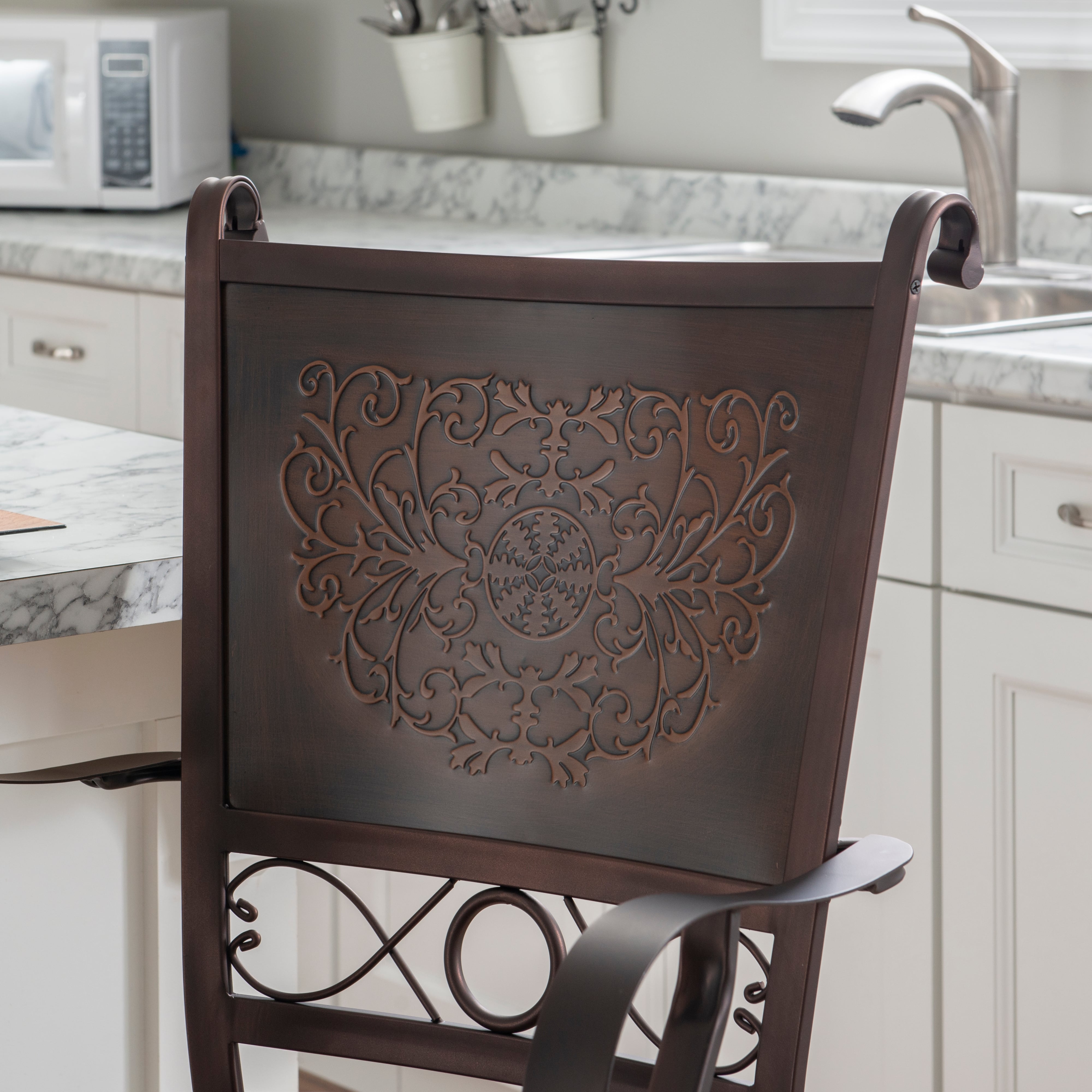 Copper Stamped Back Counter Stool