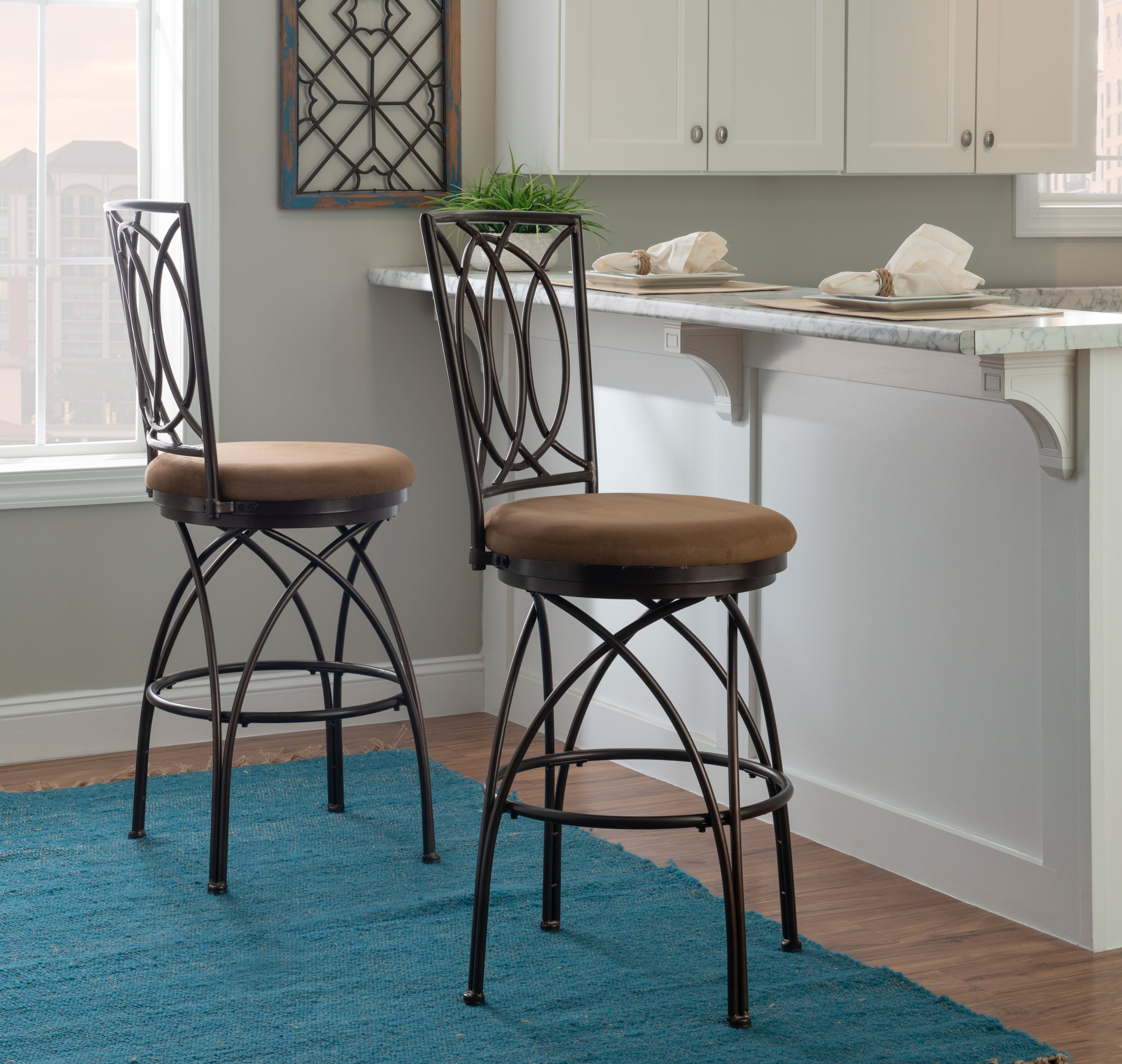Metal Crossed Legs Bar Stool