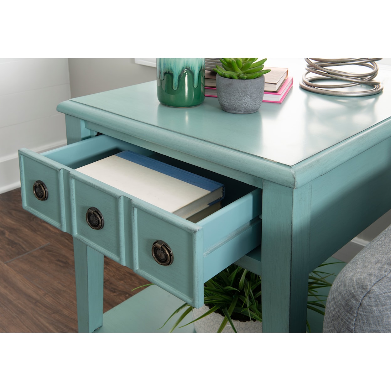 Powell Sadie Side Accent Table Teal