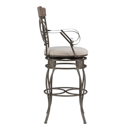 Beeson Big And Tall Barstool Arm Pewter