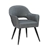 Powell Sabine Side Chair with Dark Grey Upholstery