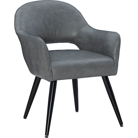 Side Chair with Dark Grey Upholstery
