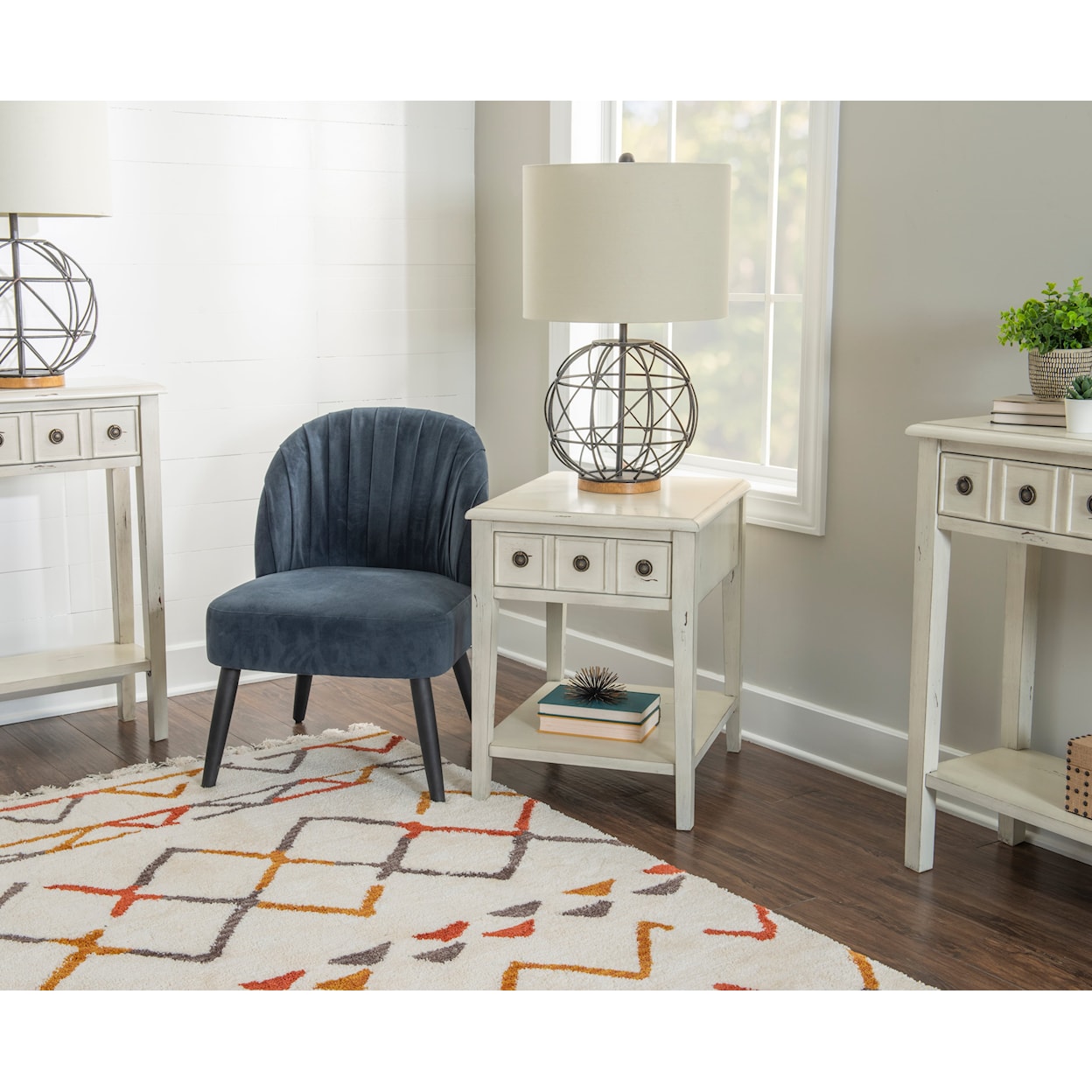 Powell Sadie Side Accent Table Cream