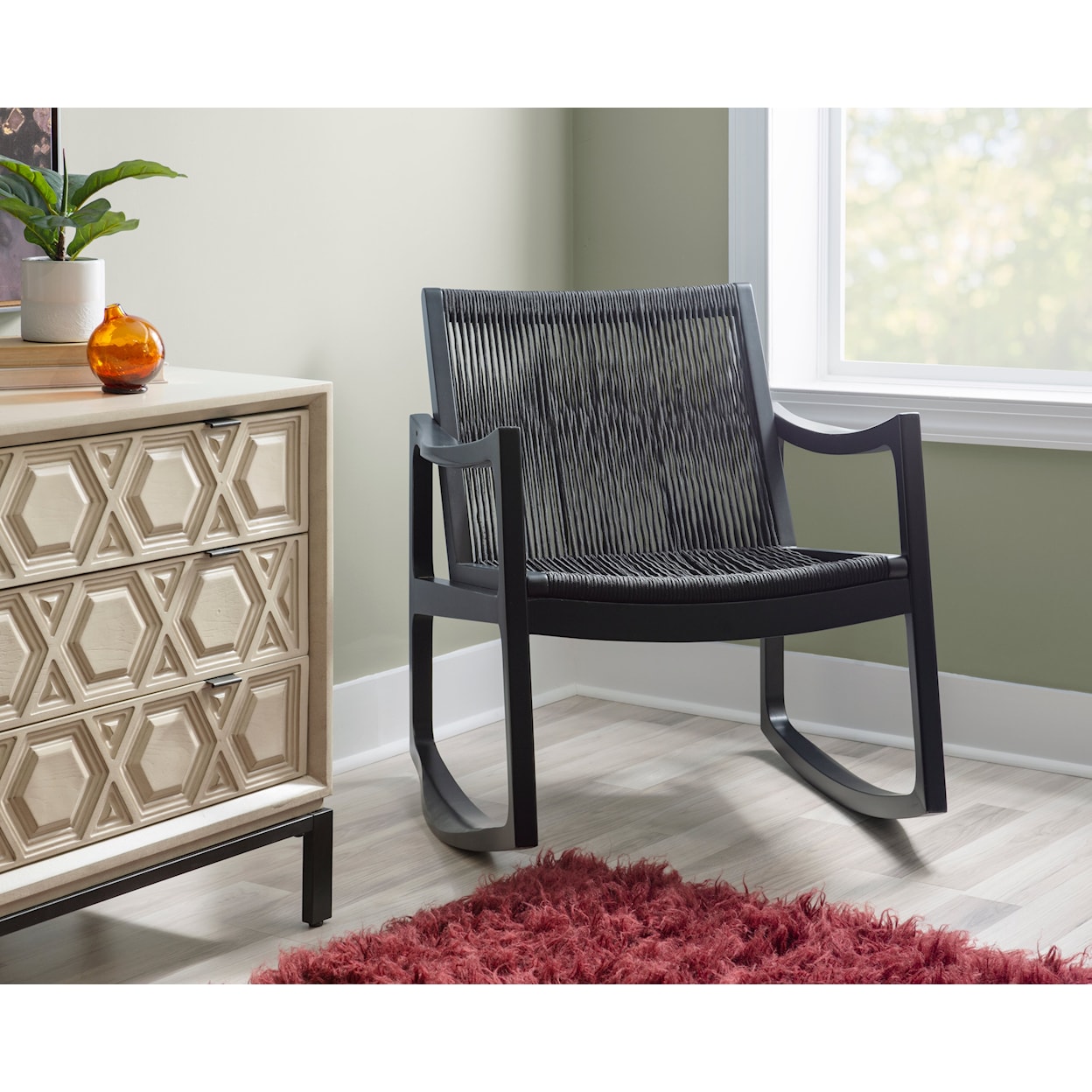 Powell Jeno Jeno Woven Rocking Chair Black