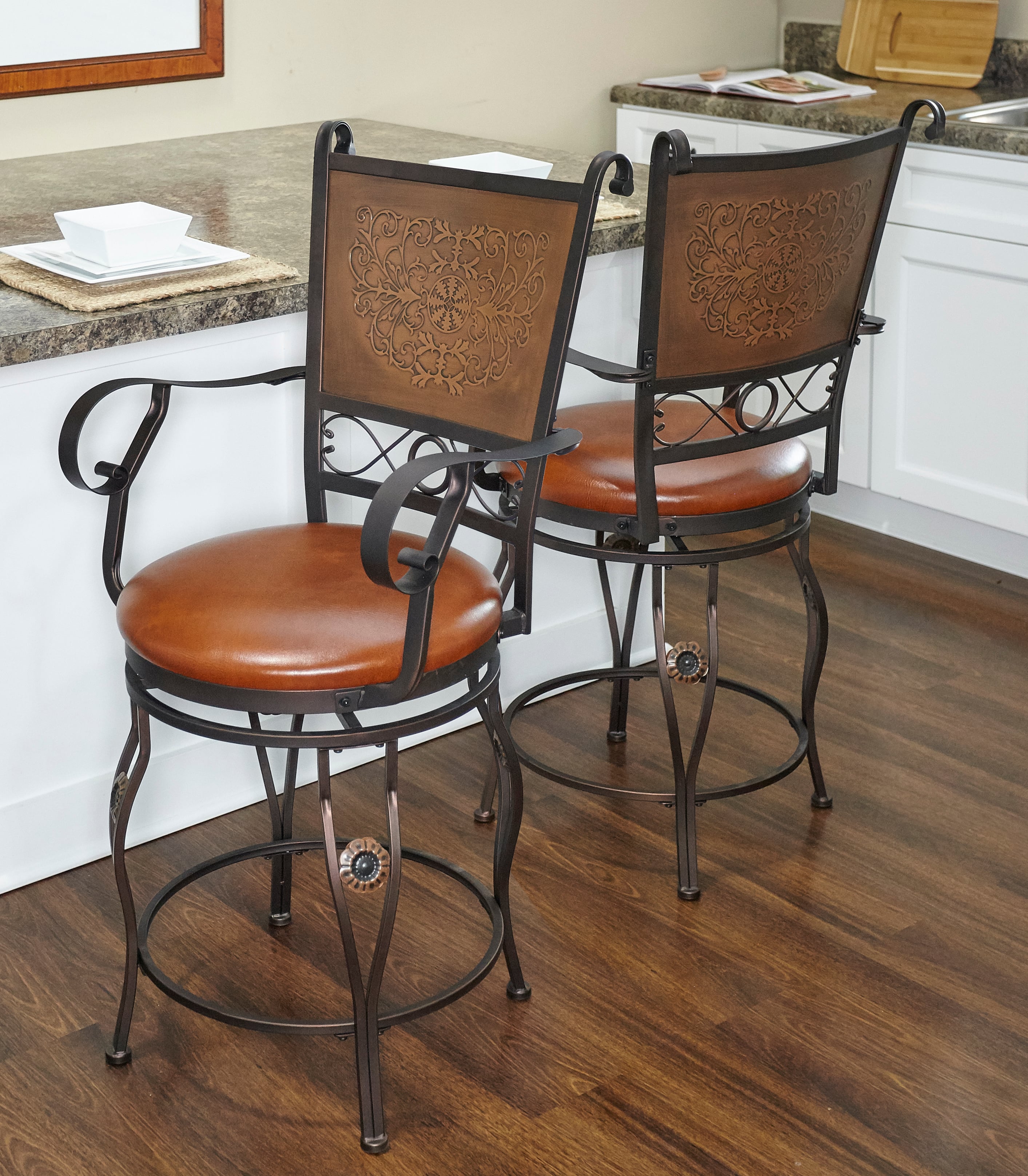 Copper Stamped Back Counter Stool