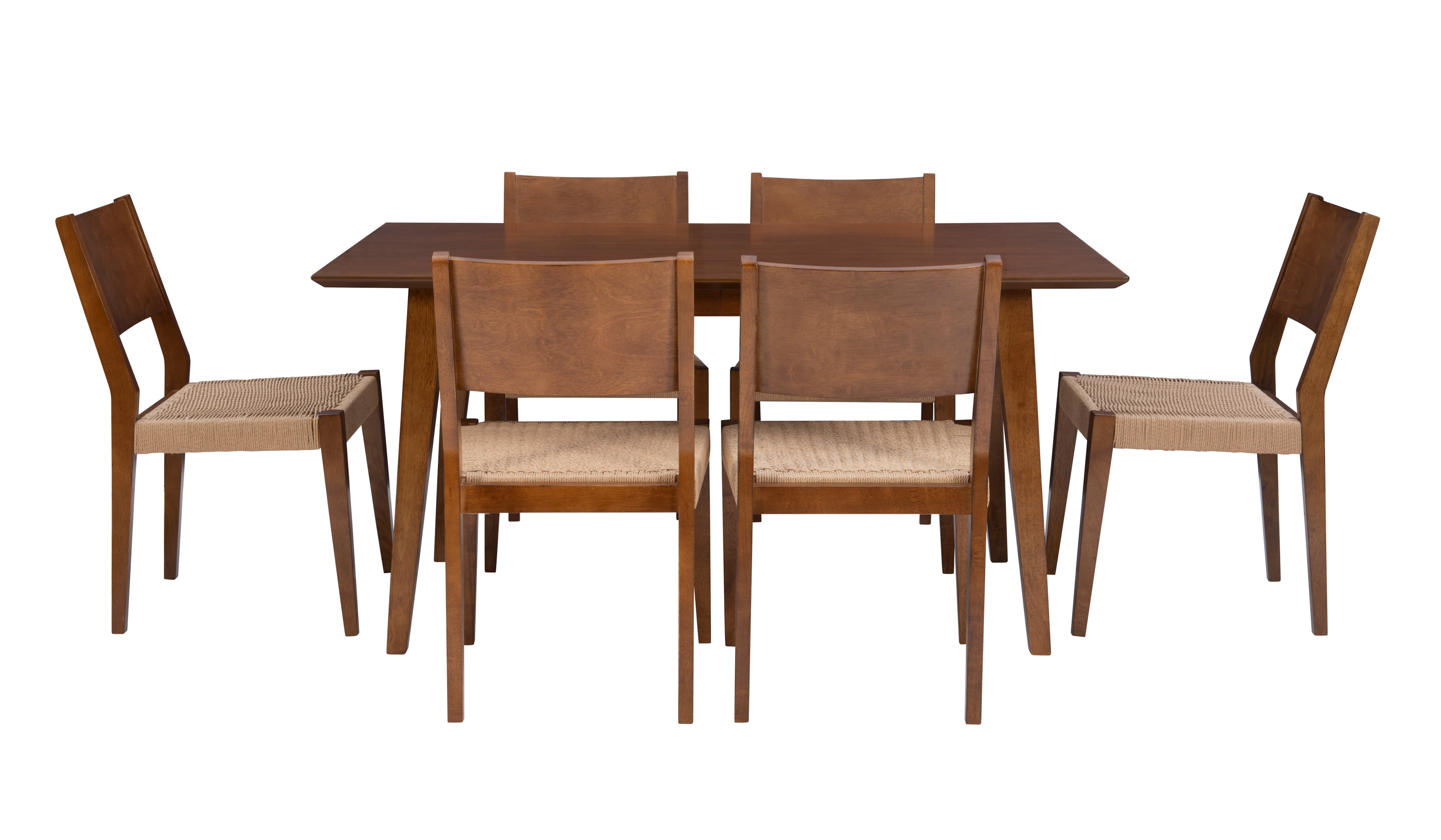 7-Piece Dining Set Brown
