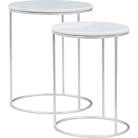 Fonner Nesting Tables White Marble