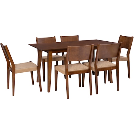 7-Piece Dining Set Brown