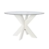 Powell Adler X Base Dining Table with Glass Top