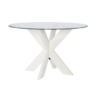 Contemporary Adler X Base Dining Table with Glass Top