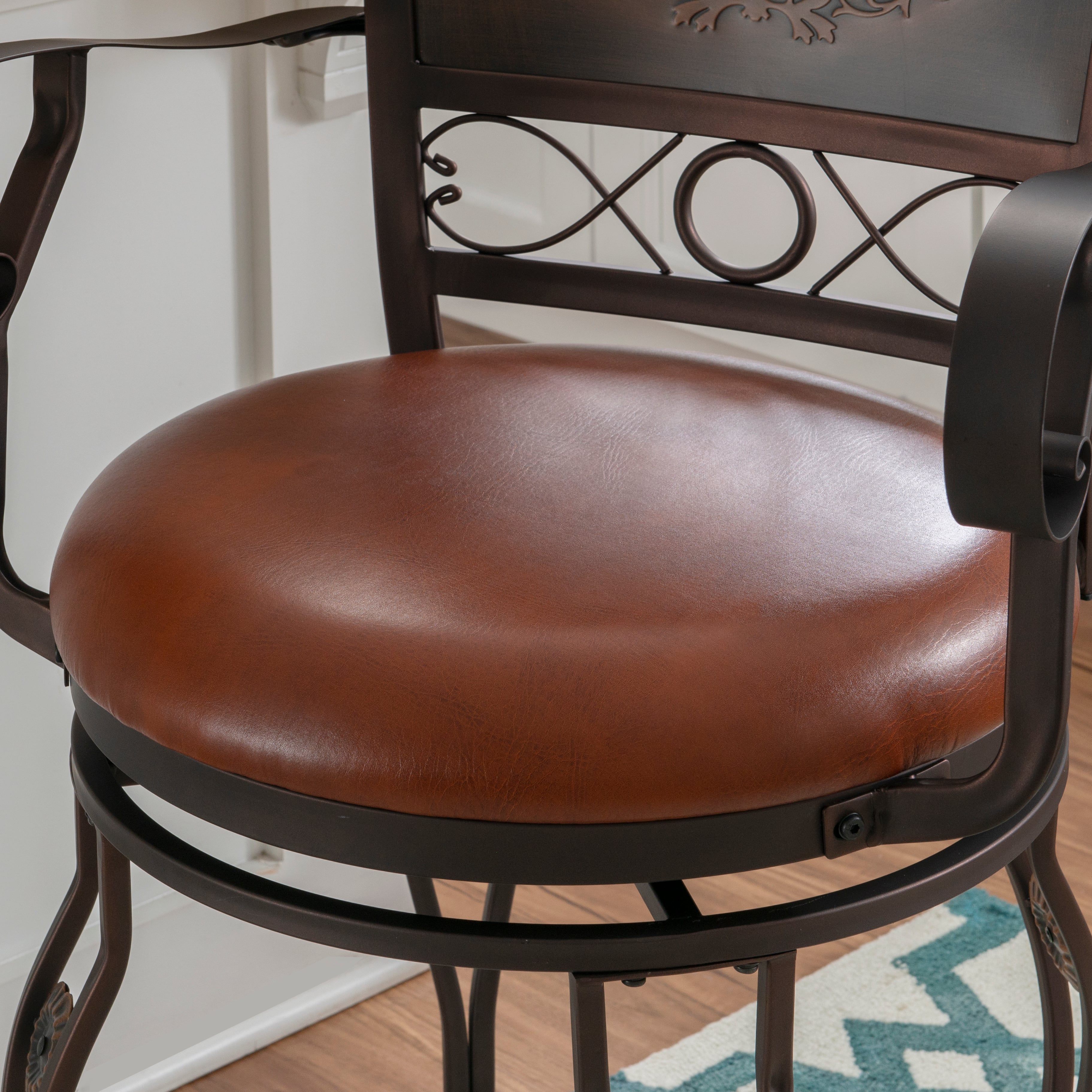Copper Stamped Back Counter Stool