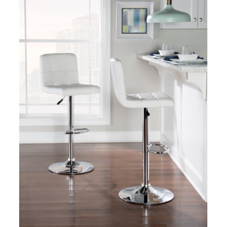 White Quilted Bar Stool