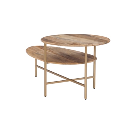 Tavin Two Tiered Coffee Table Natural Gold