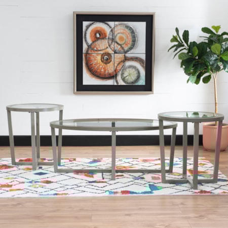 3 Pc Coffee And End Table Set Sandstone