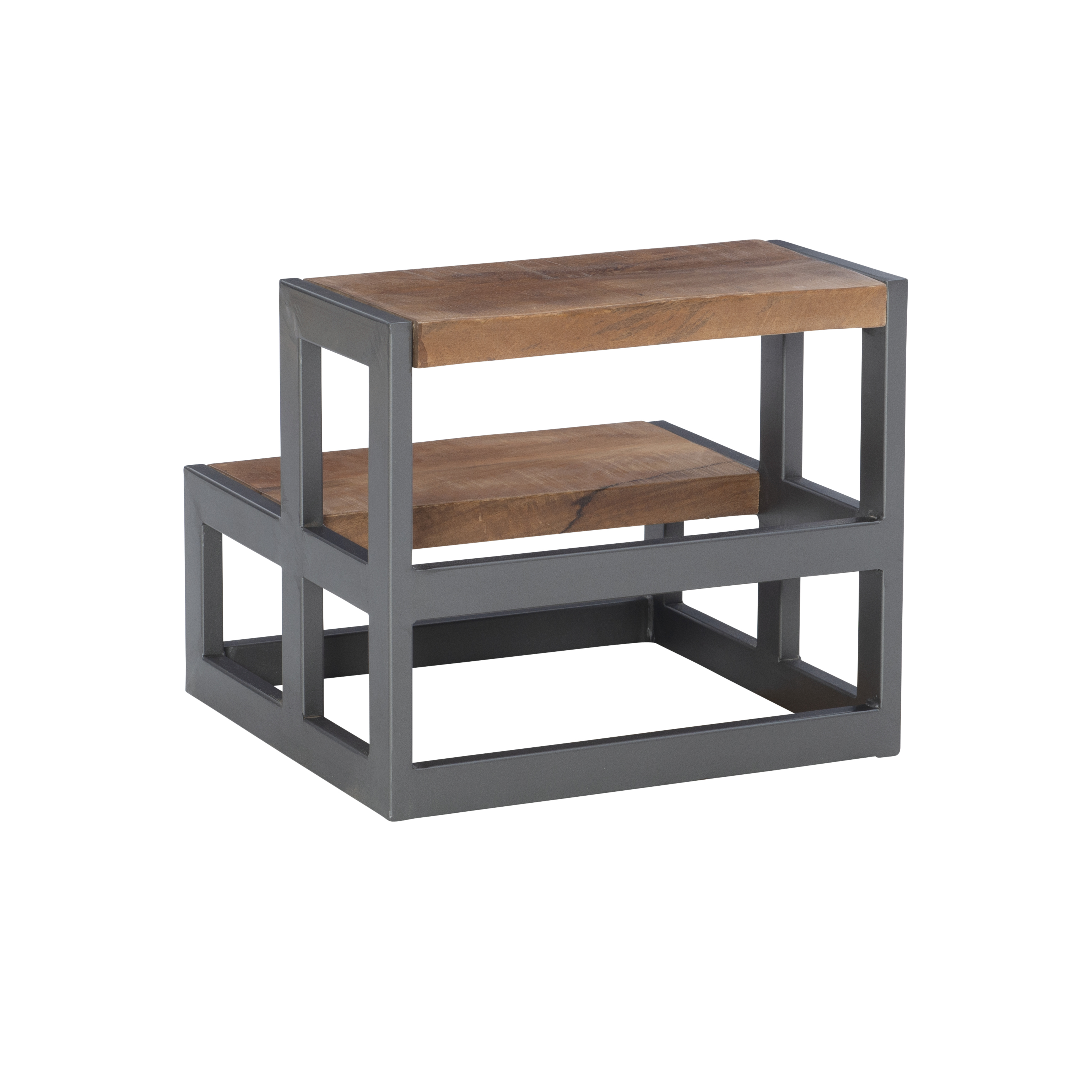 Powell Blythe 21A2018 Blythe Wood and Metal Bed Steps Gunmetal