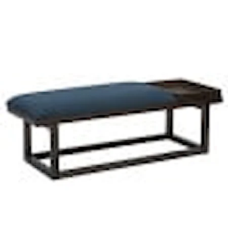 Transitional Upholstered Accent Bench with Tray