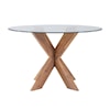 Powell Adler X Base Dining Table with Glass Top