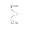 Powell Rian Rian Spiral Drink Table Silver White Marble