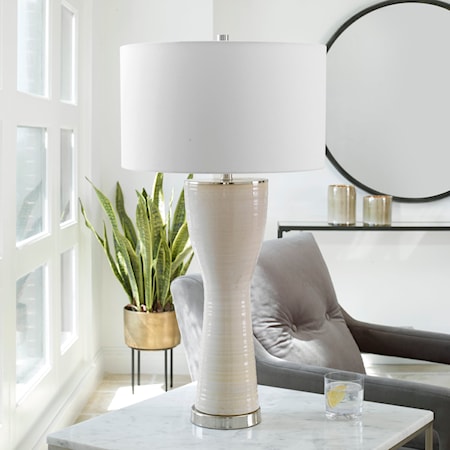 Amphora Off-White Glaze Table Lamp