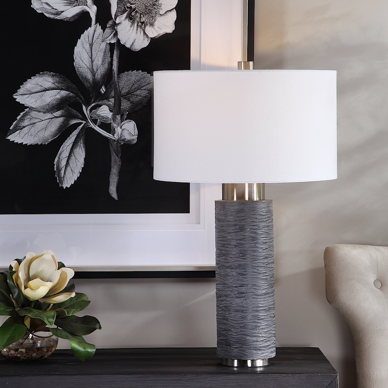 Uttermost Table Lamps Strathmore Stone Gray Table Lamp