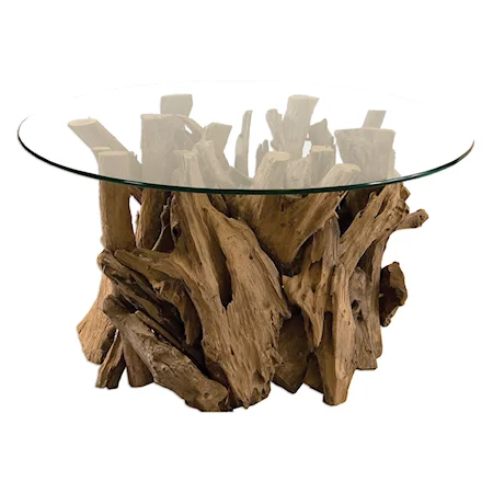 Driftwood Cocktail Table for Beach-House Cabin Furniture