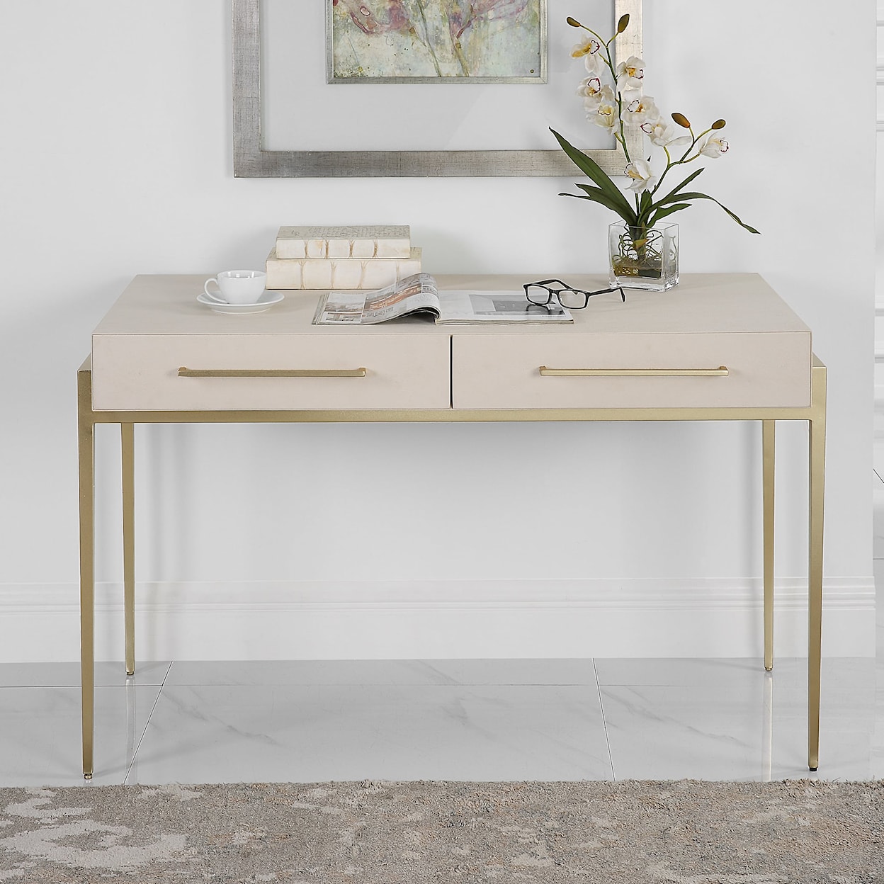 Uttermost Jewel Jewel Modern White Desk