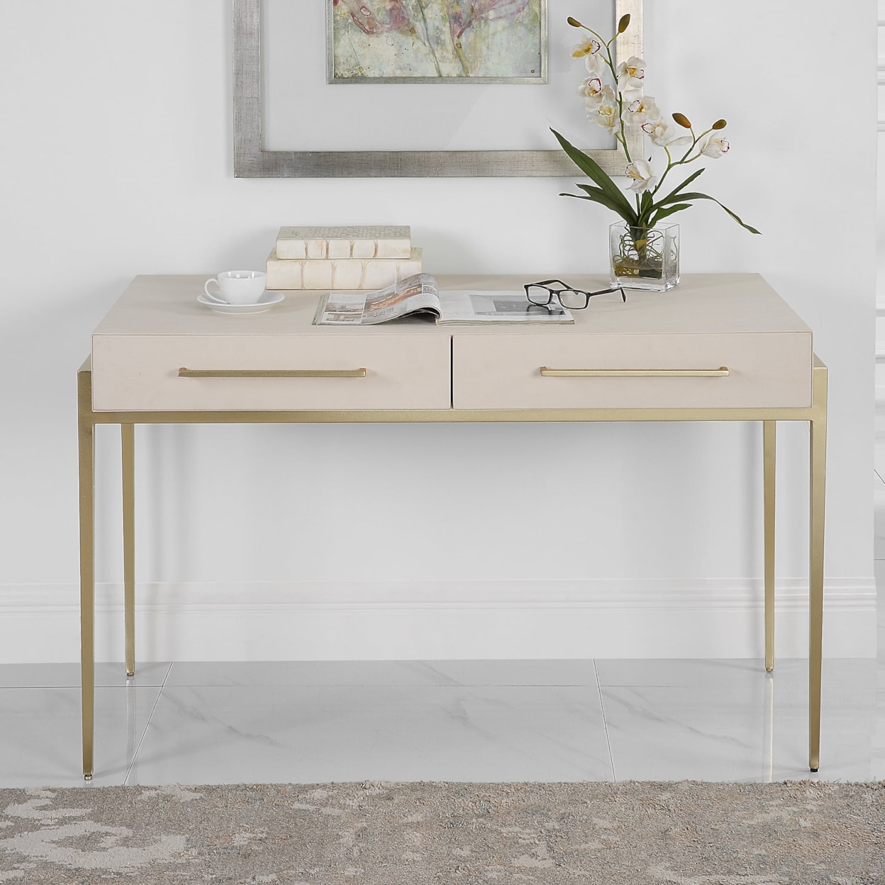 Uttermost Jewel Jewel Modern White Desk