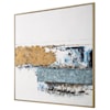 Uttermost Stacked Against Abstract Handcrafted Painted Canvas