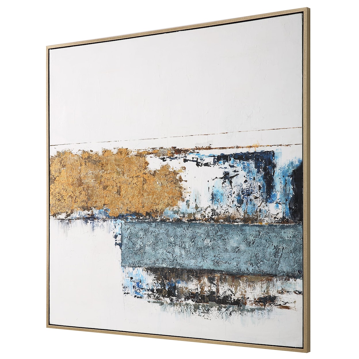 Uttermost Stacked Against Abstract Handcrafted Painted Canvas