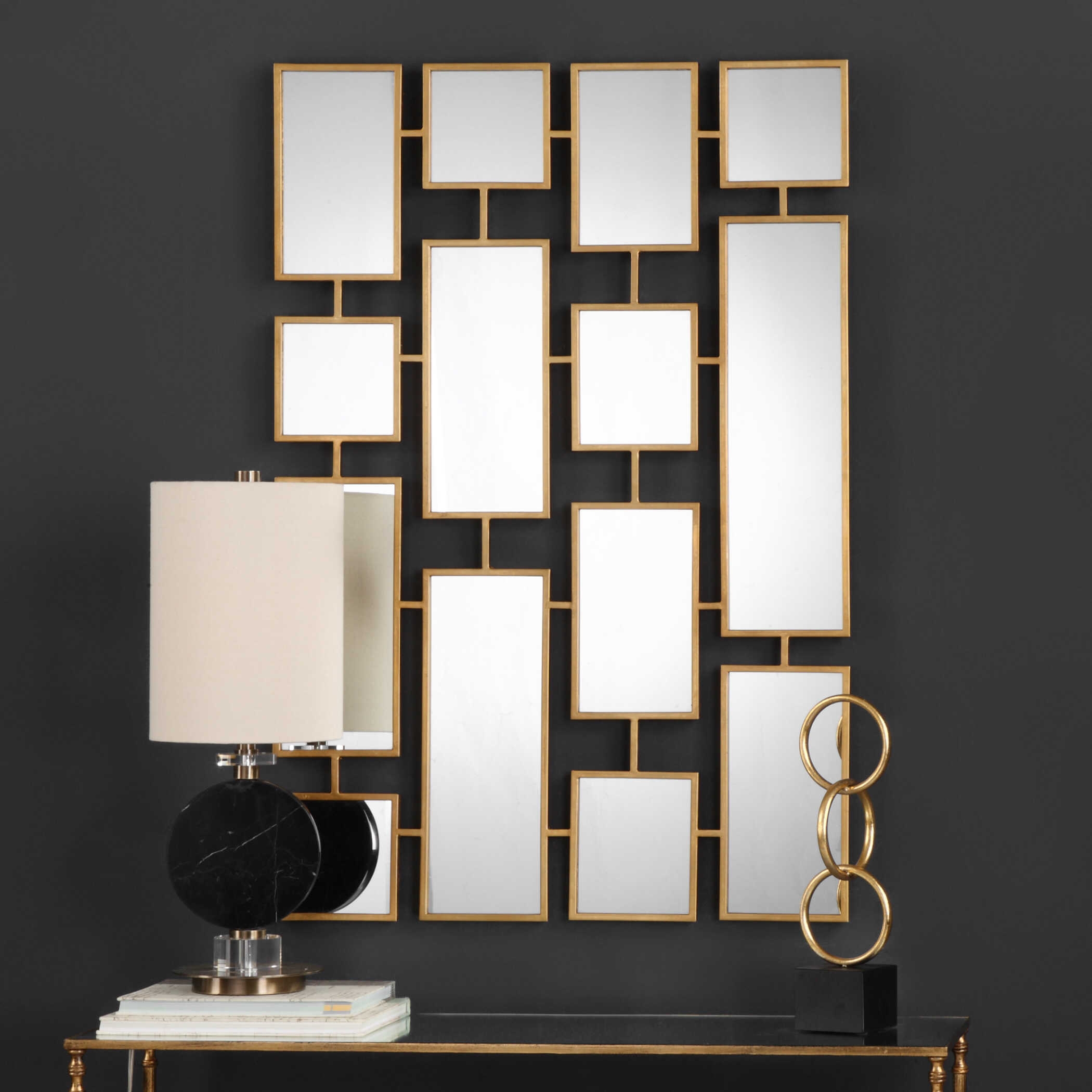 Uttermost Kennon Kennon Forged Gold Rectangles Mirror