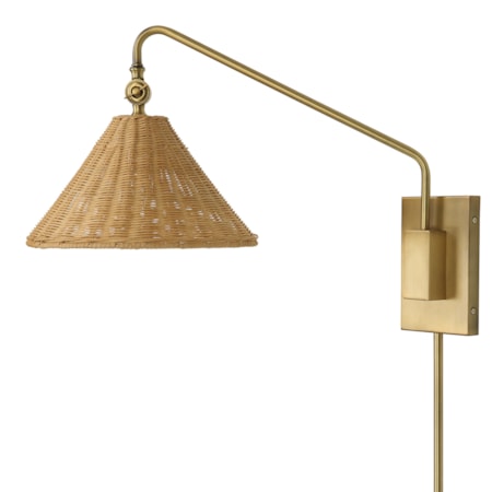 Phuvinh 1 Light Rattan Shade Sconce