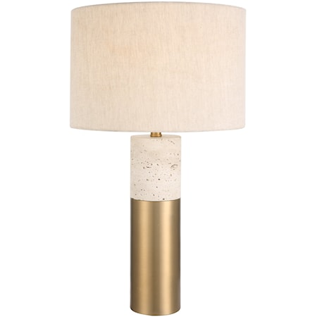 Gravitas Elegant Brass &amp; Stone Lamp