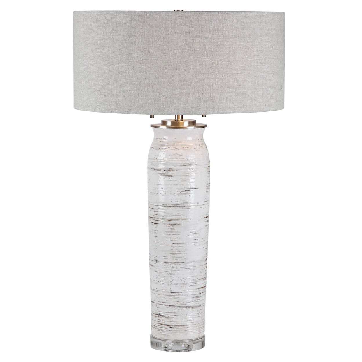 Uttermost Table Lamps Lenta White Table Lamp