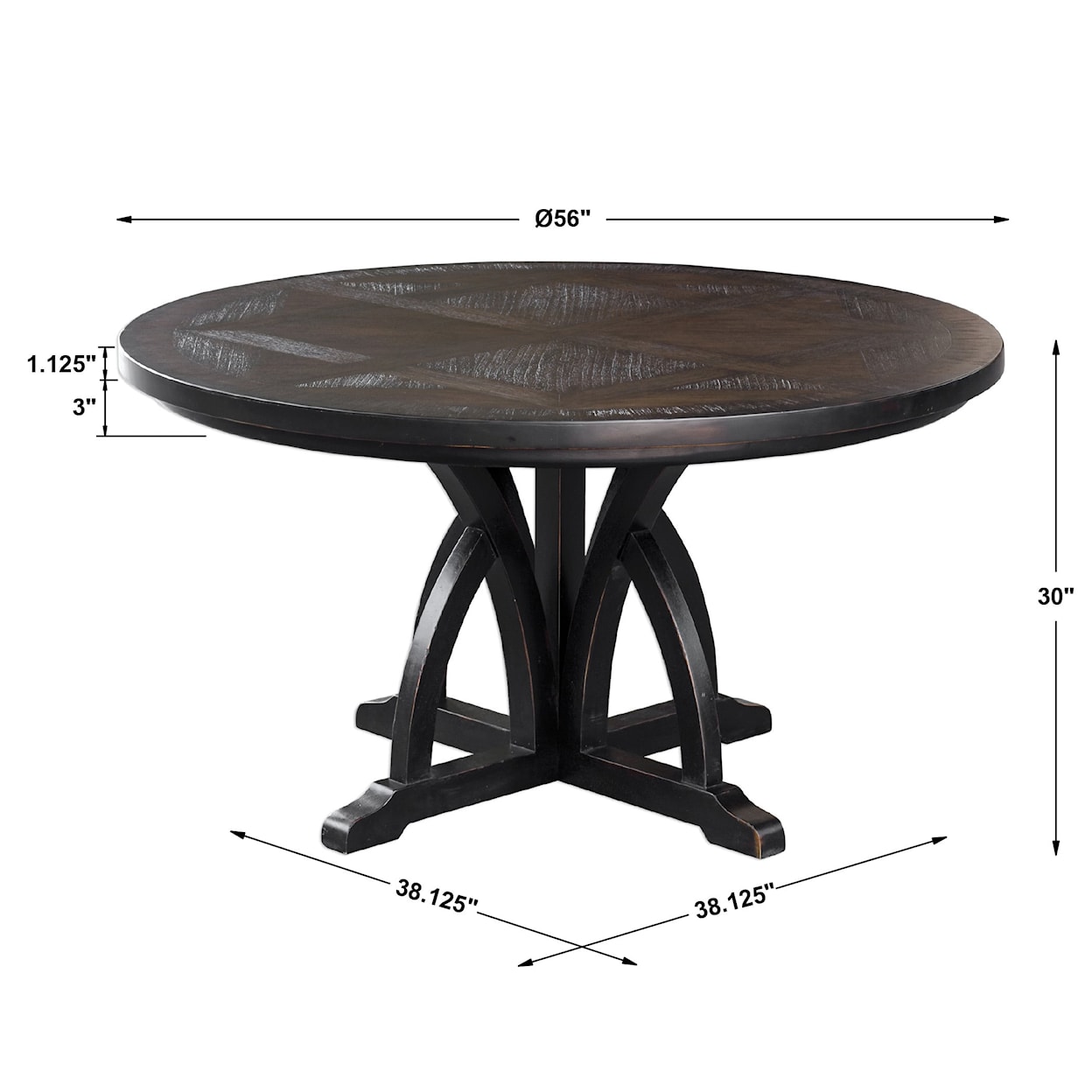 Uttermost Accent Furniture Maiva Round Black Dining Table