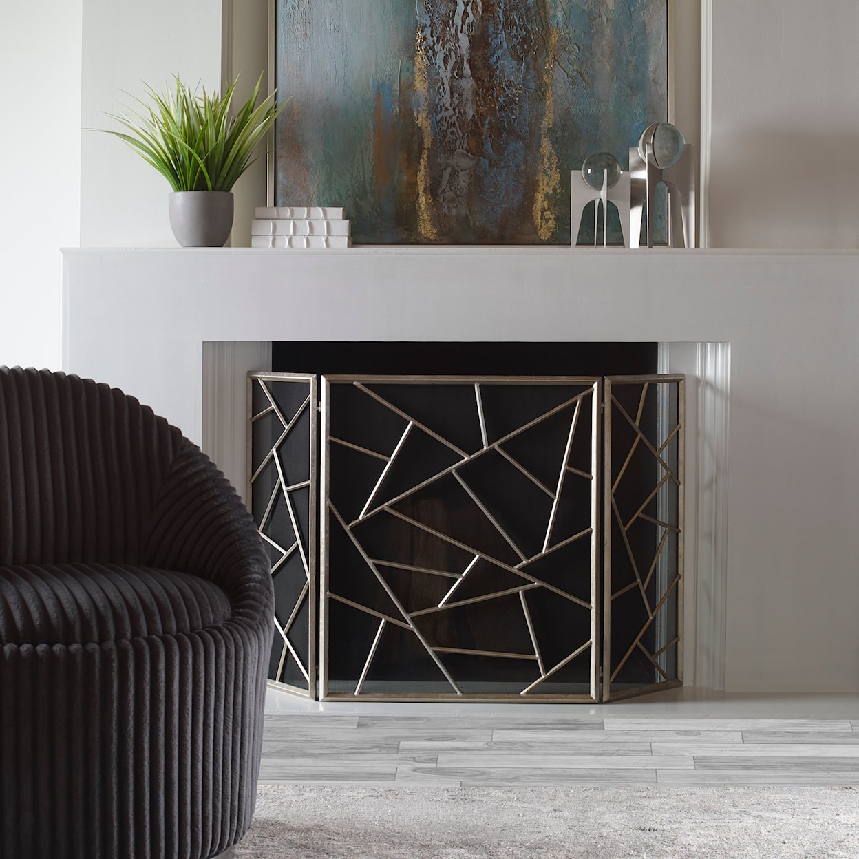 Uttermost Accessories Armino Modern Fireplace Screen