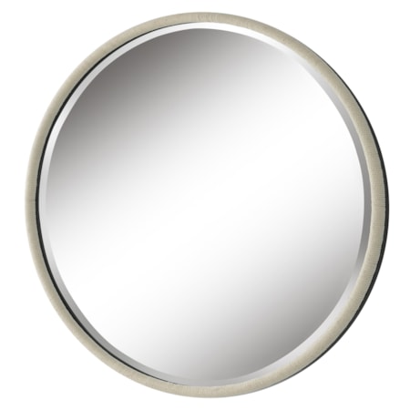 Ranchero White Round Mirror