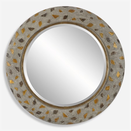 Copper Terrazzo Round Mirror