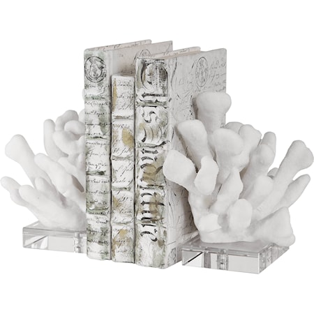 Charbel White Bookends, Set/2