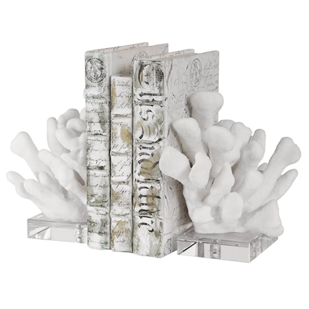 Charbel White Bookends, Set/2