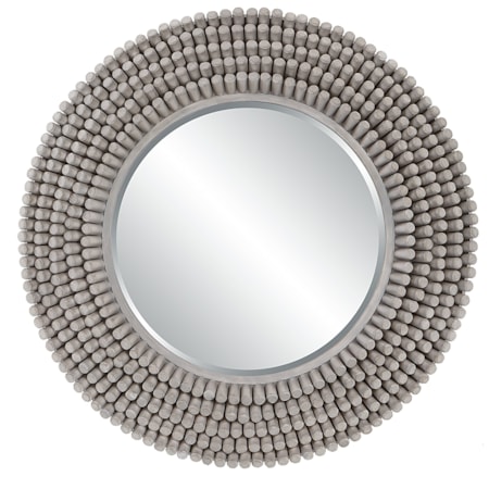 Portside Round Gray Mirror