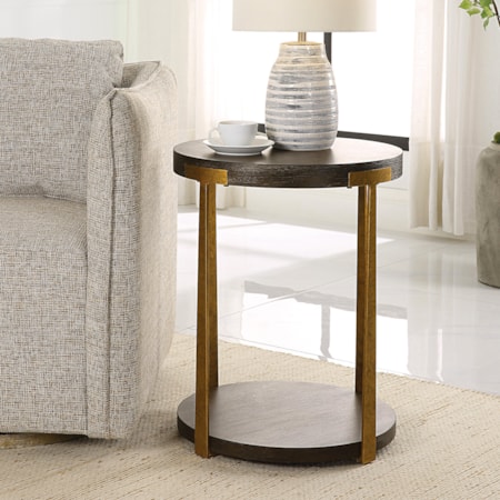 Palisade Round Wood Side Table