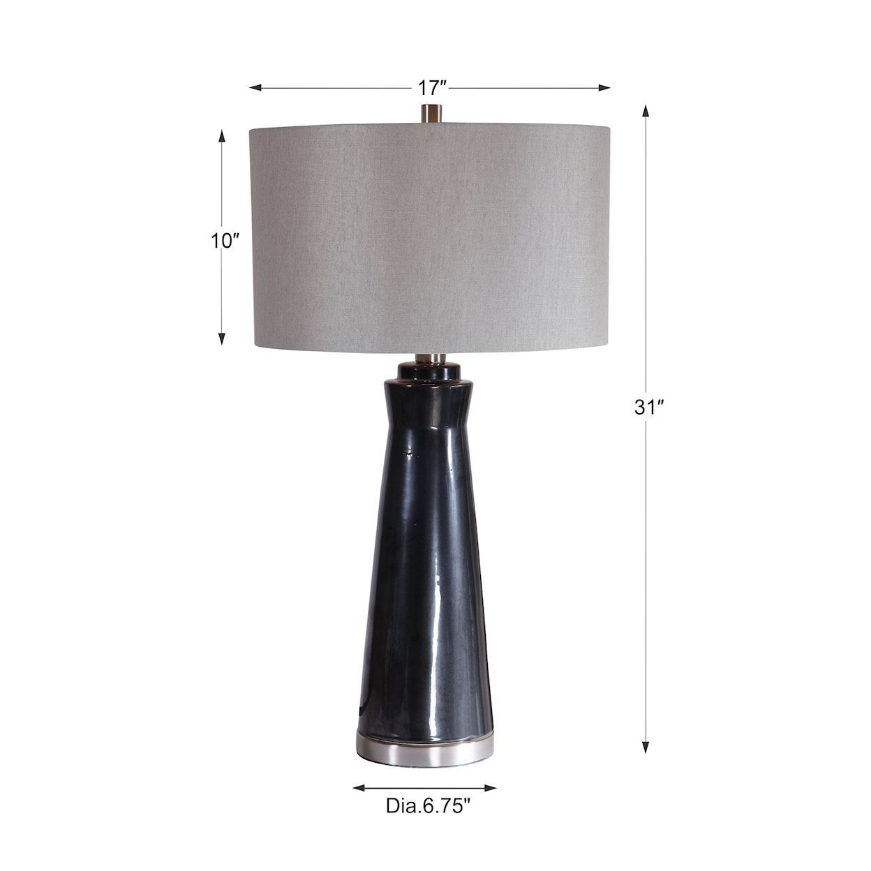 Uttermost Table Lamps Arlan Dark Charcoal Table Lamp