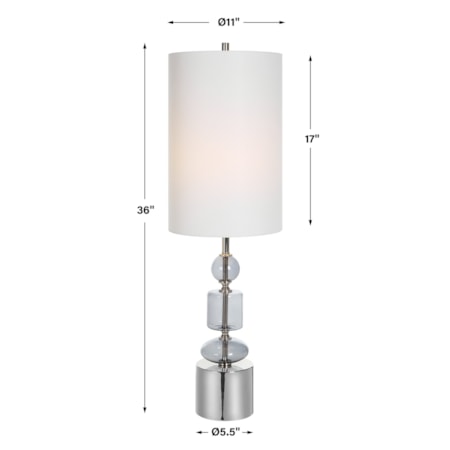 Gray Glass Buffet Lamp