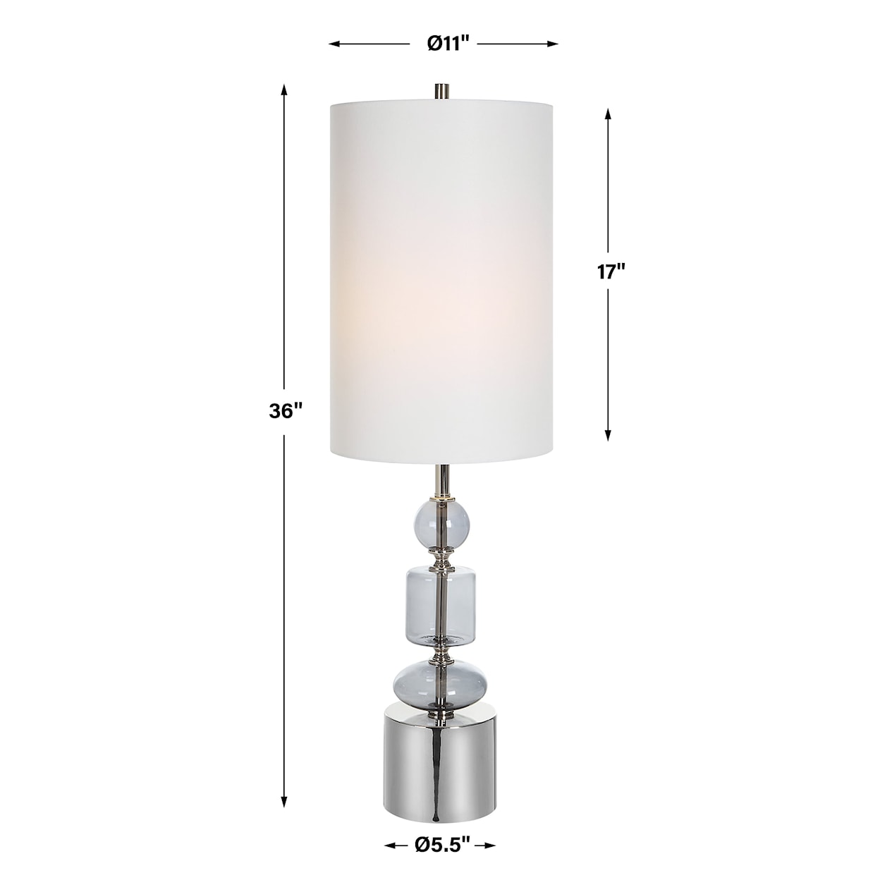 Uttermost Stratus Gray Glass Buffet Lamp